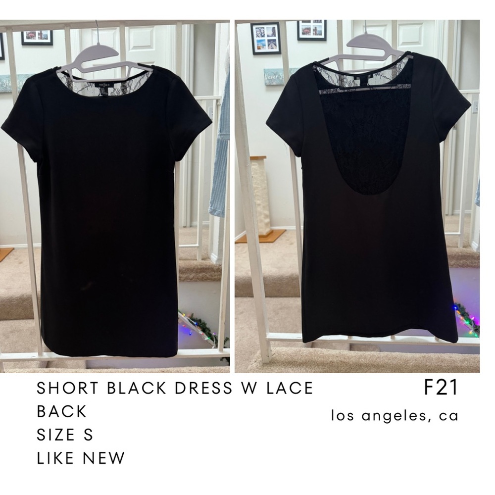 Short black dress w Lacey back